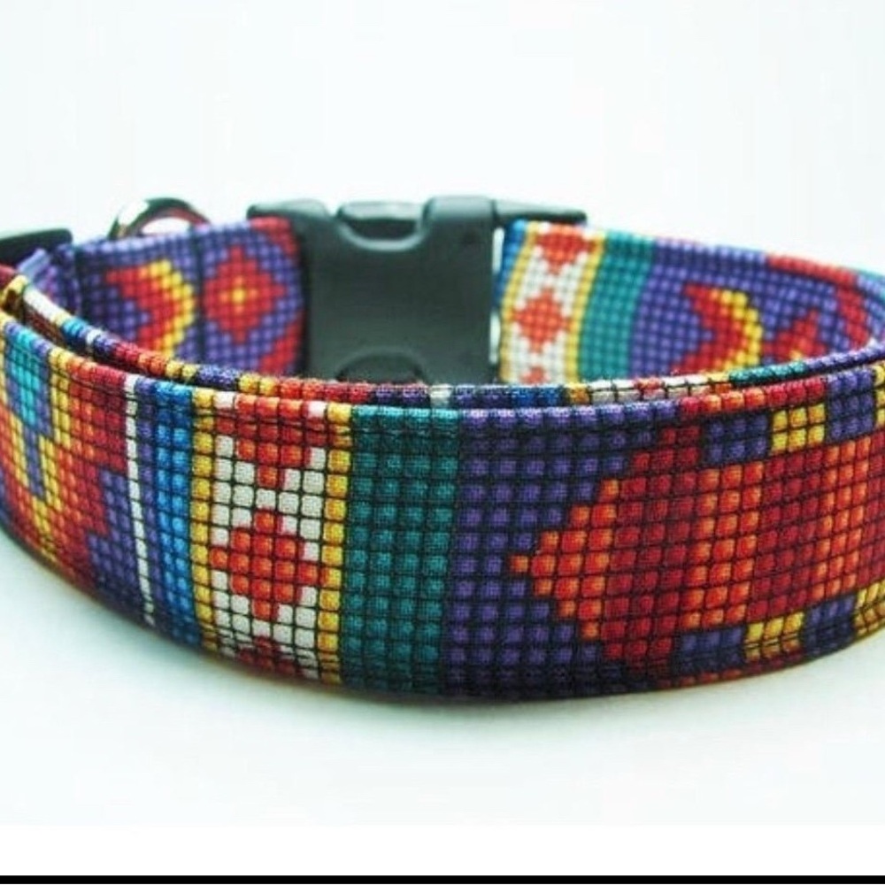 Colorful Geometric Dog Collar